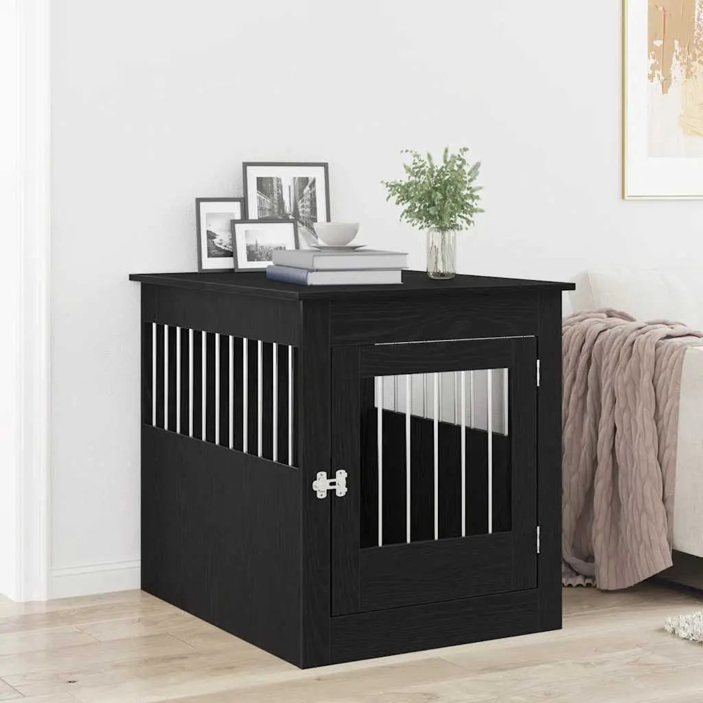 vidaXL Dog Crate Furniture Black Oak 45x62x59 cm Engineered Wood - from vidaXL