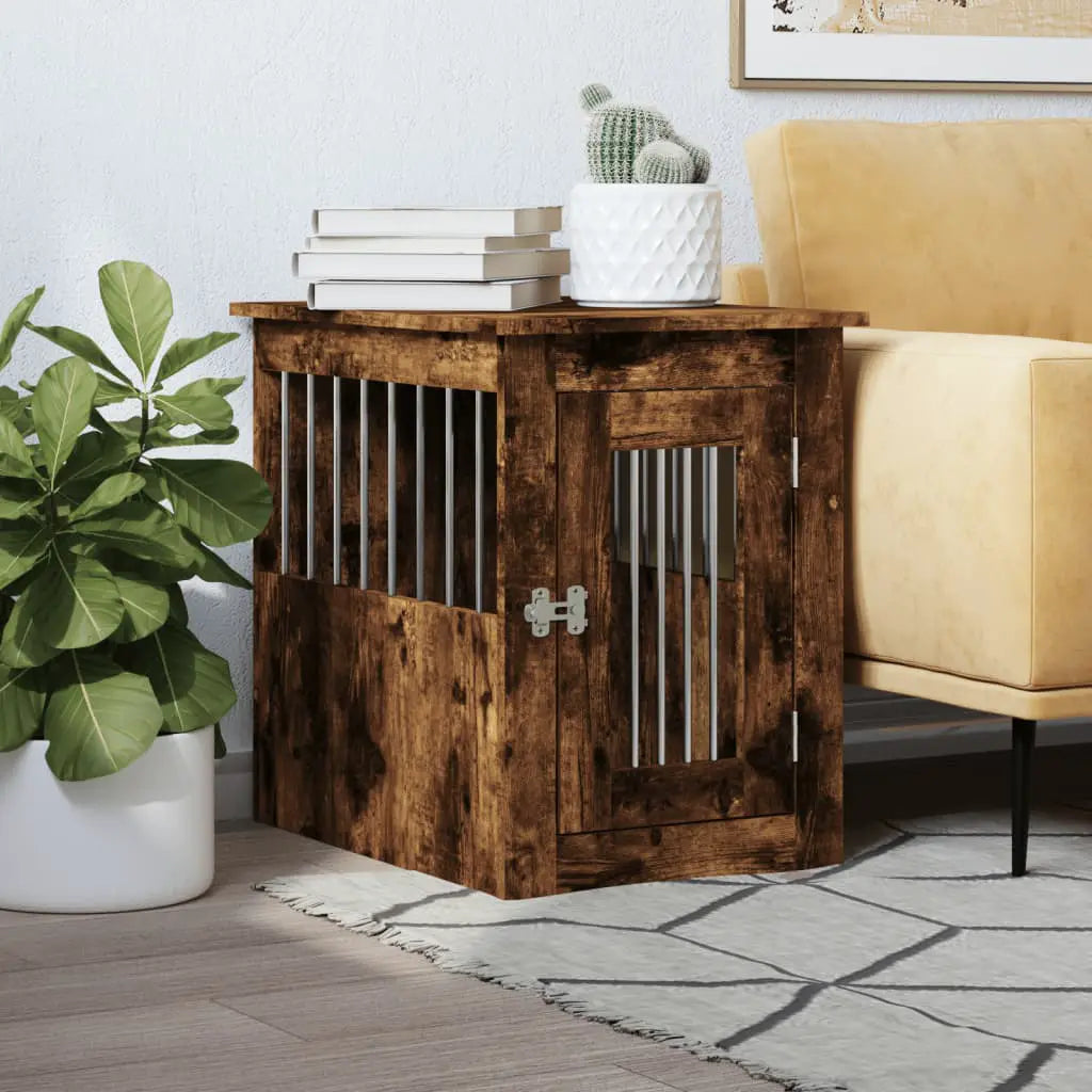 vidaXL Dog Crate Furniture Black Oak 45x62x59 cm Engineered Wood - from vidaXL