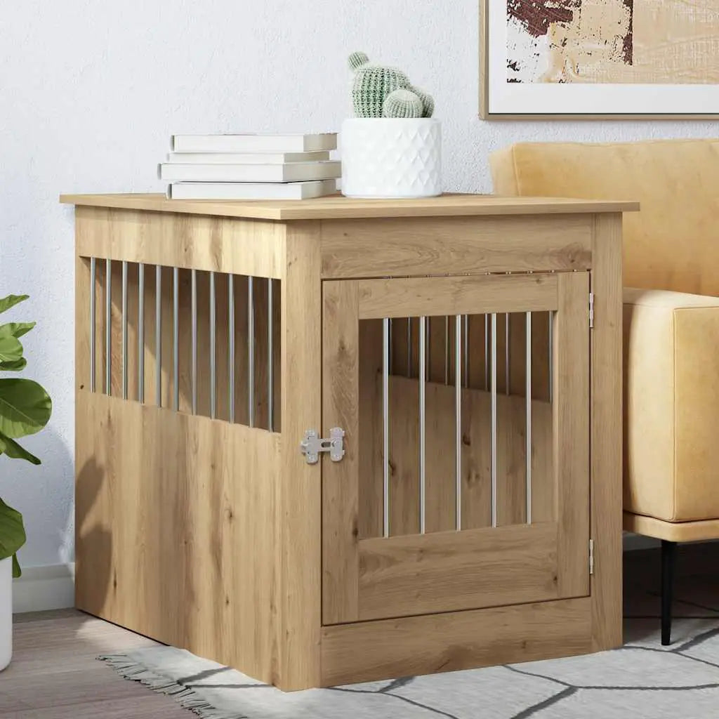 vidaXL Dog Crate Furniture Black Oak 45x62x59 cm Engineered Wood - from vidaXL