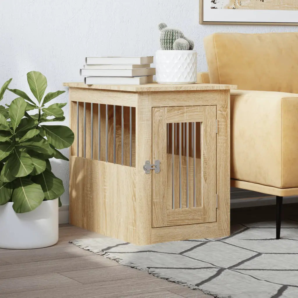 vidaXL Dog Crate Furniture Black Oak 45x62x59 cm Engineered Wood - from vidaXL