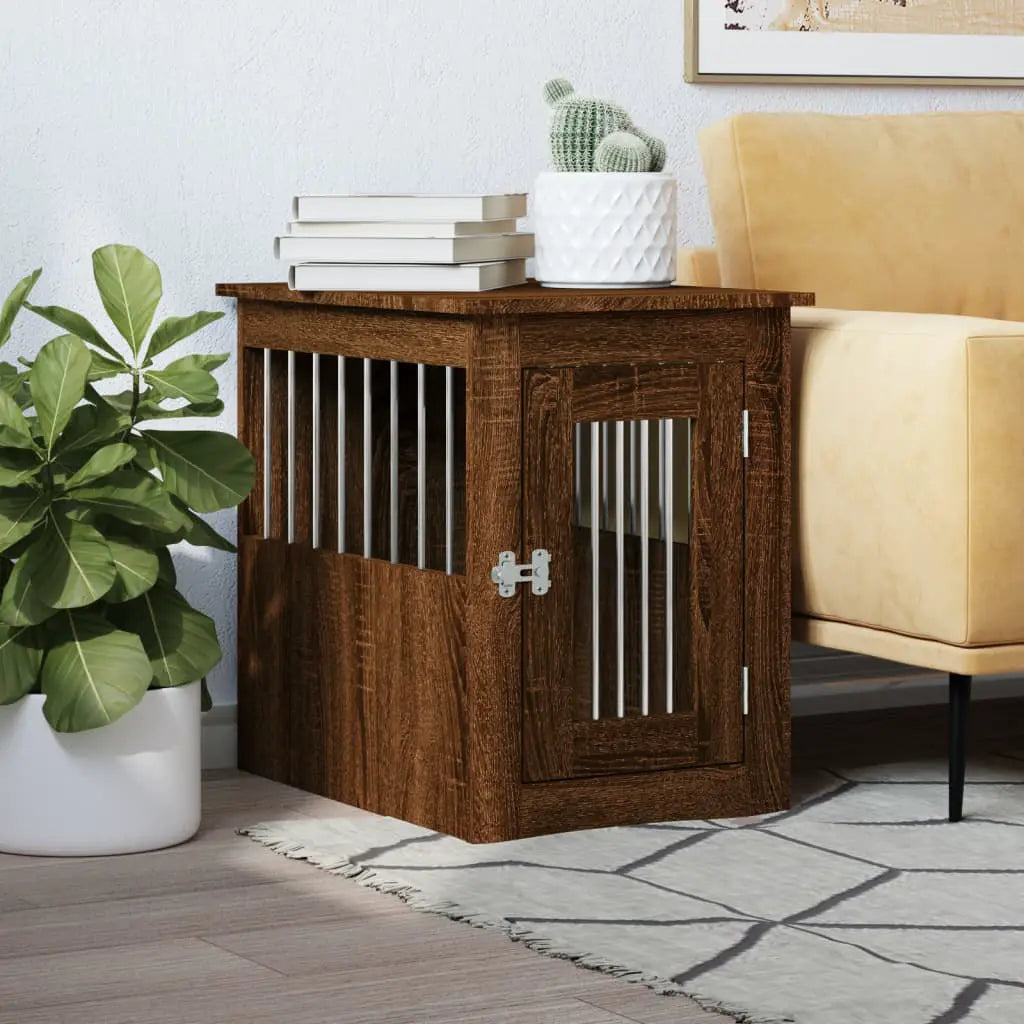 vidaXL Dog Crate Furniture Black Oak 45x62x59 cm Engineered Wood - from vidaXL