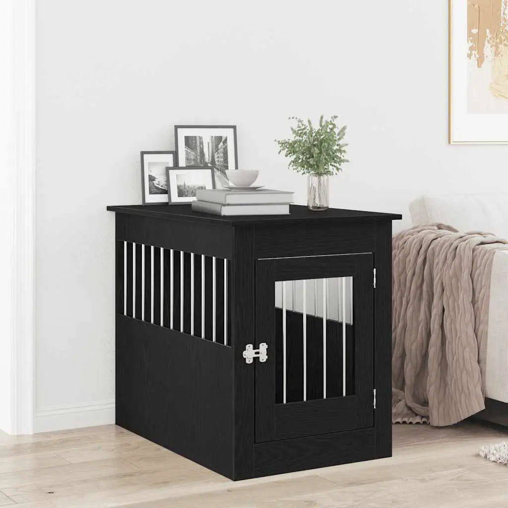 vidaXL Dog Crate Furniture Black Oak 45x62x59 cm Engineered Wood - from vidaXL