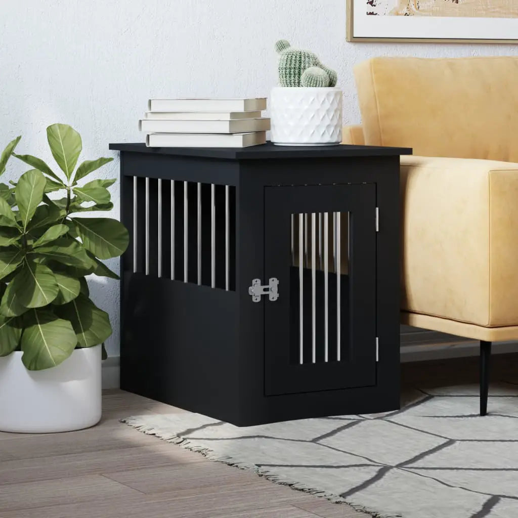 vidaXL Dog Crate Furniture Black Oak 45x62x59 cm Engineered Wood - from vidaXL