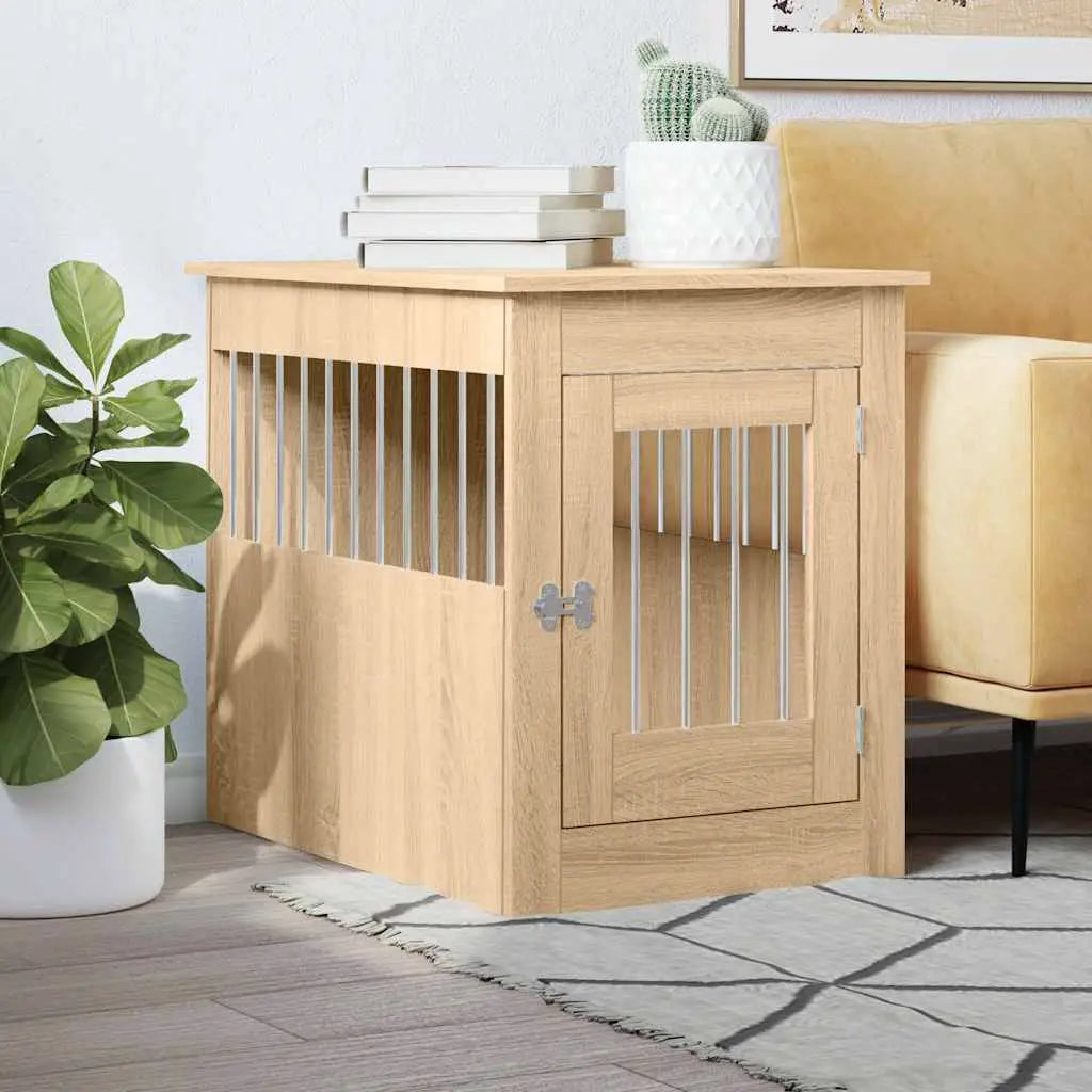 vidaXL Dog Crate Furniture Black Oak 45x62x59 cm Engineered Wood - from vidaXL