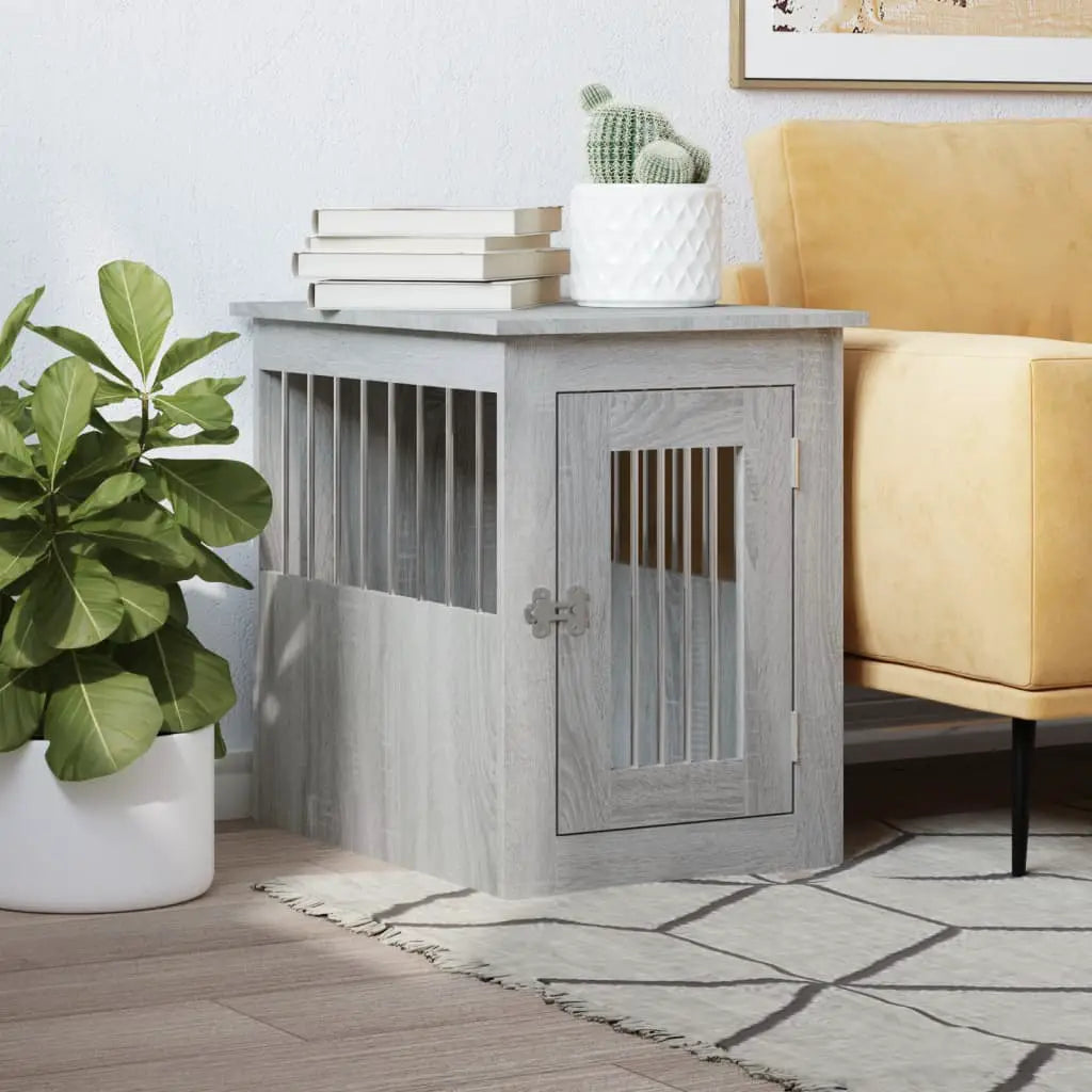 vidaXL Dog Crate Furniture Black Oak 45x62x59 cm Engineered Wood - from vidaXL