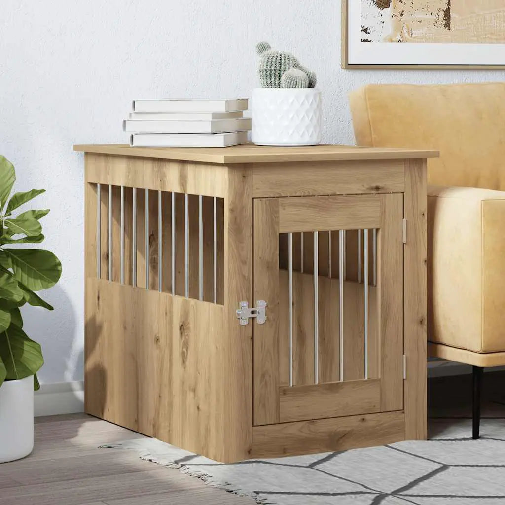 vidaXL Dog Crate Furniture Black Oak 45x62x59 cm Engineered Wood - from vidaXL