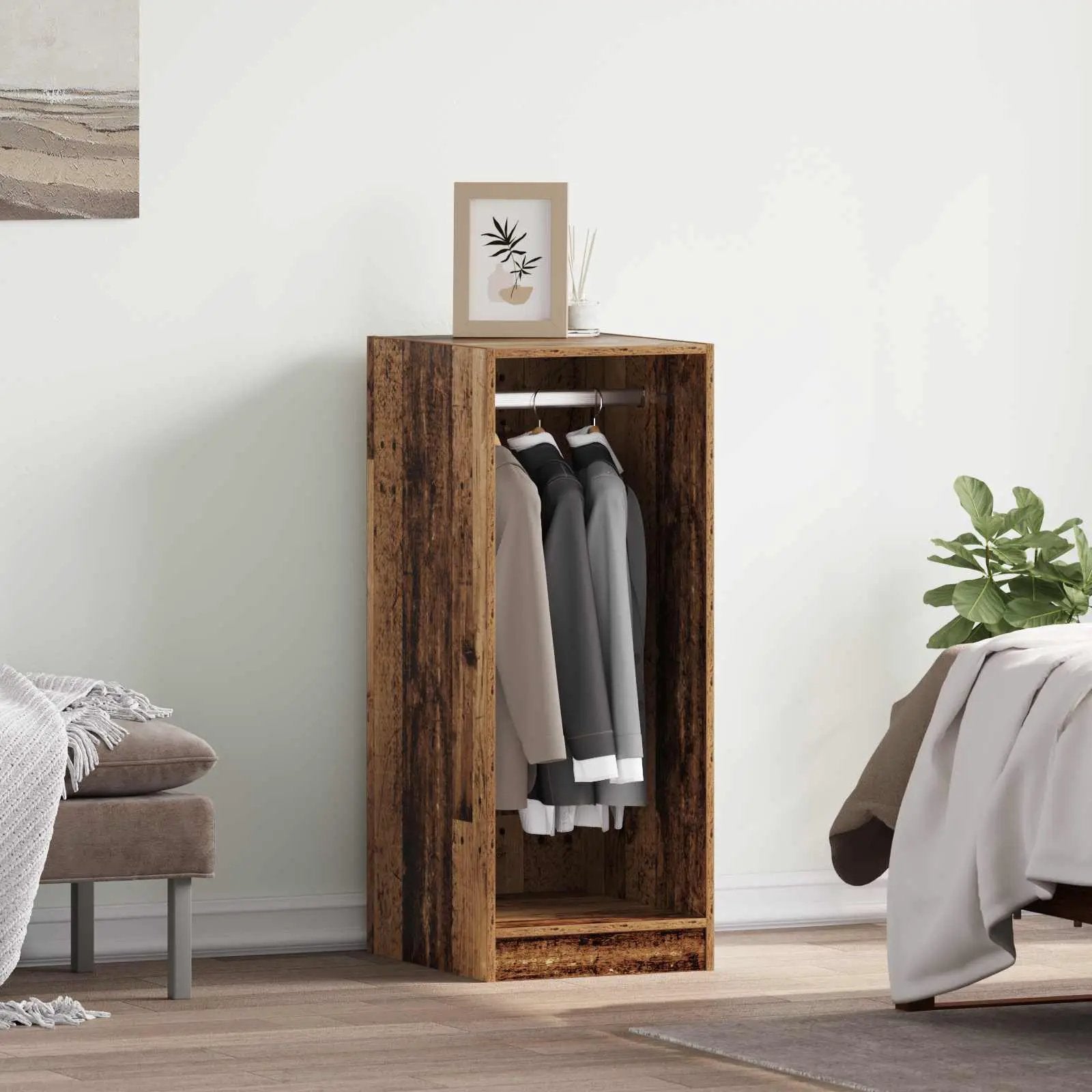 vidaXL vidaXL Wardrobe with Shelf with Storage Old Wood 77 x 48 x 102 cm - Wardrobe