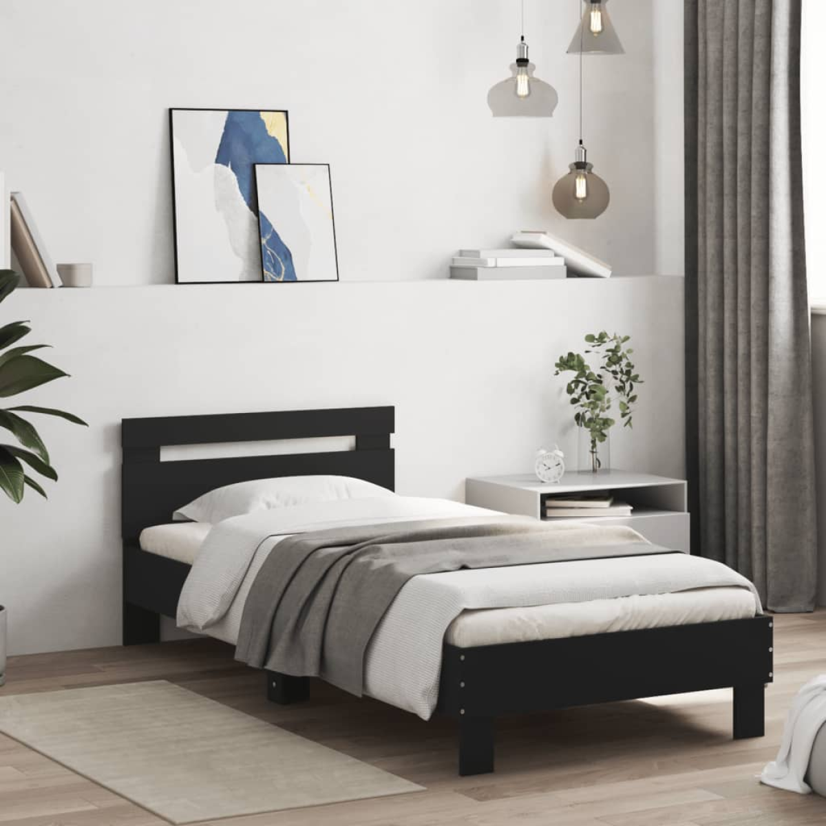 vidaXL Bed Frame Old Wood 203 x 95 x 70 cm Engineered Wood - from vidaXL
