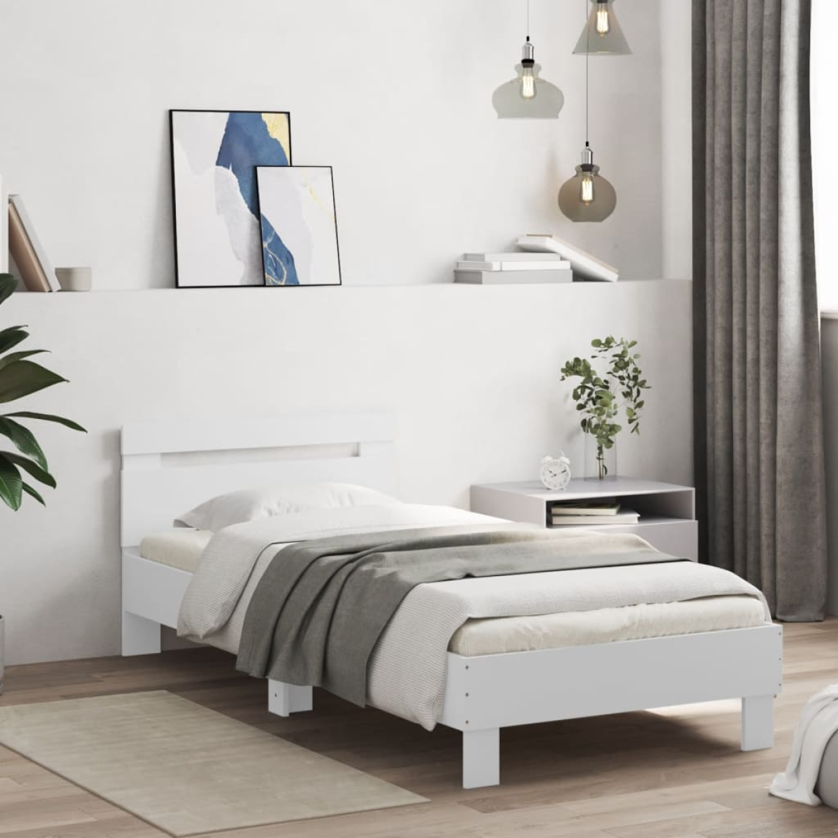 vidaXL Bed Frame Old Wood 203 x 95 x 70 cm Engineered Wood - from vidaXL