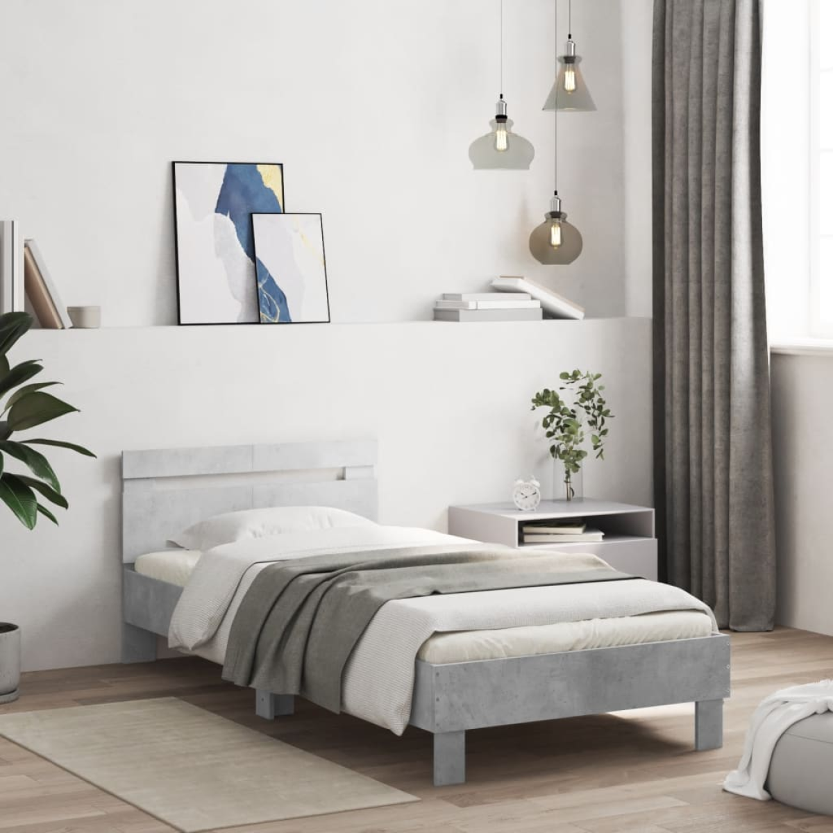 vidaXL Bed Frame Old Wood 203 x 95 x 70 cm Engineered Wood - from vidaXL