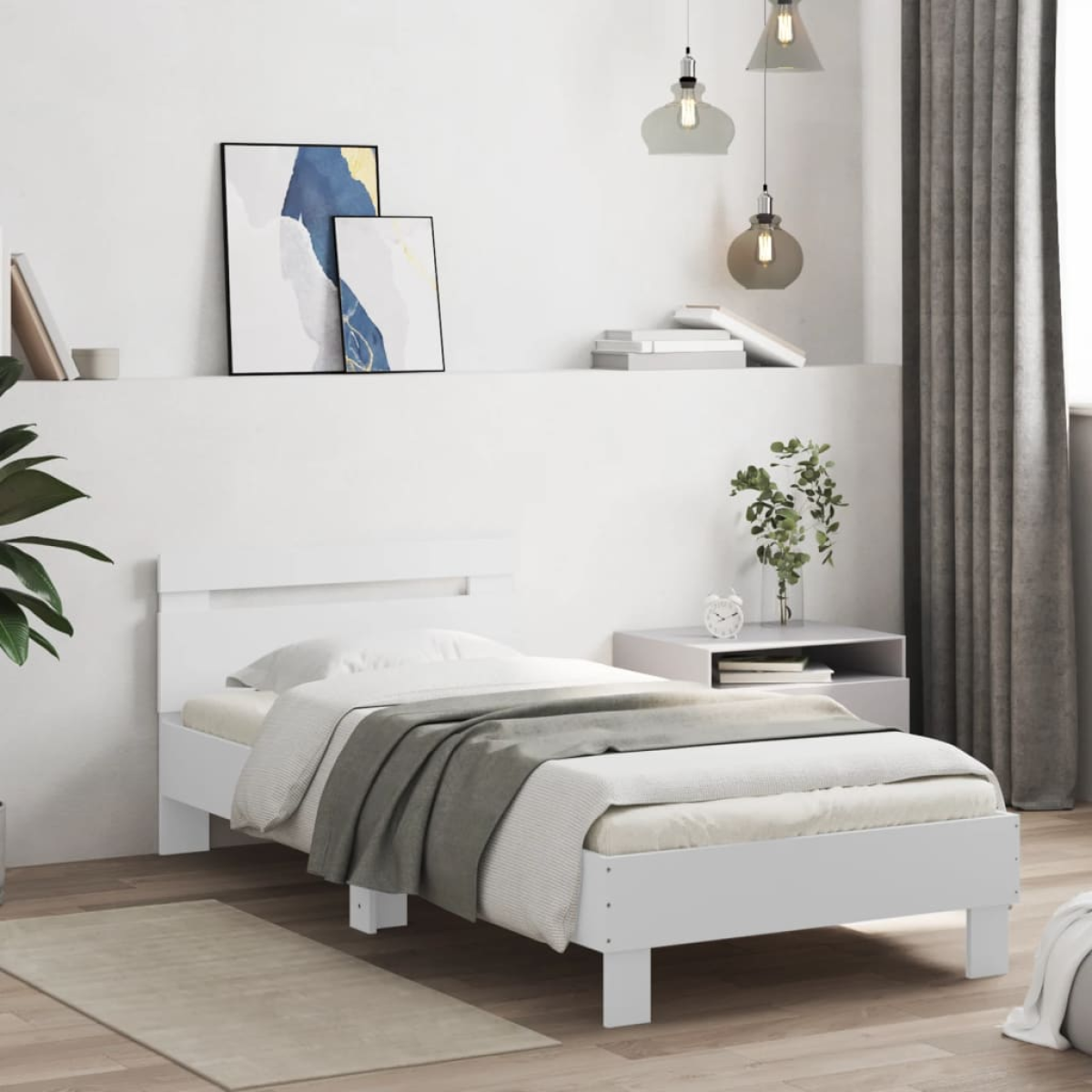 vidaXL Bed Frame Old Wood 203 x 95 x 70 cm Engineered Wood - from vidaXL