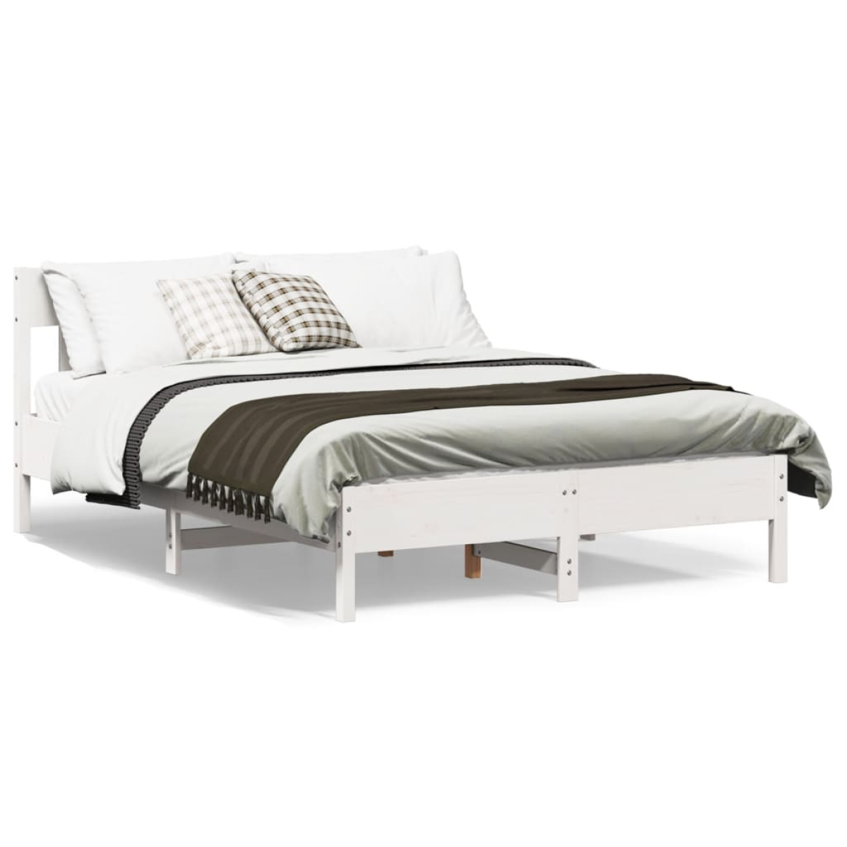 vidaXL Bed Frame without Mattress 150x200 cm King Size Solid Wood Pine - from vidaXL