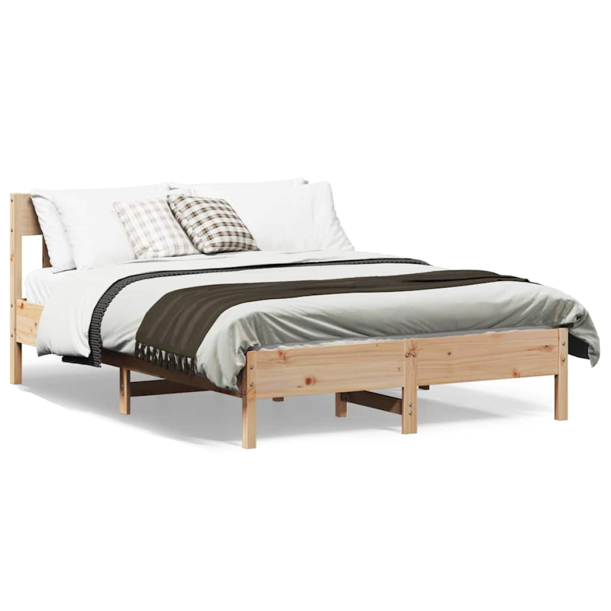 vidaXL Bed Frame without Mattress 150x200 cm King Size Solid Wood Pine - from vidaXL