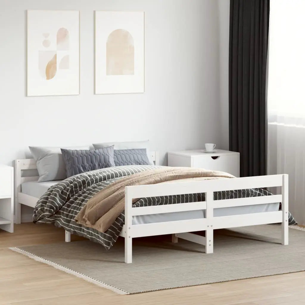vidaXL Bed Frame without Mattress 140x200 cm Solid Wood Pine - from vidaXL