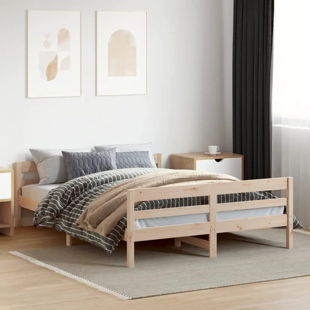 vidaXL Bed Frame without Mattress 140x200 cm Solid Wood Pine - from vidaXL