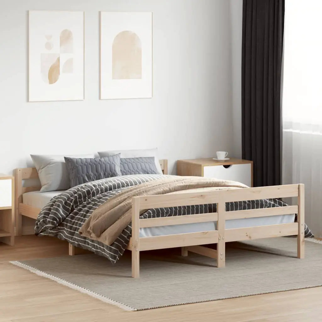 vidaXL Bed Frame without Mattress 140x200 cm Solid Wood Pine - from vidaXL