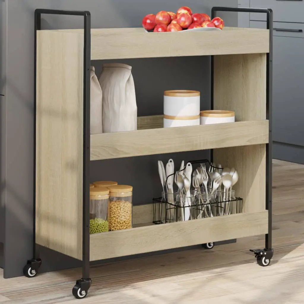 vidaXL Kitchen Trolley Old Wood 70 x 30 x 82 cm Engineered Wood - from vidaXL