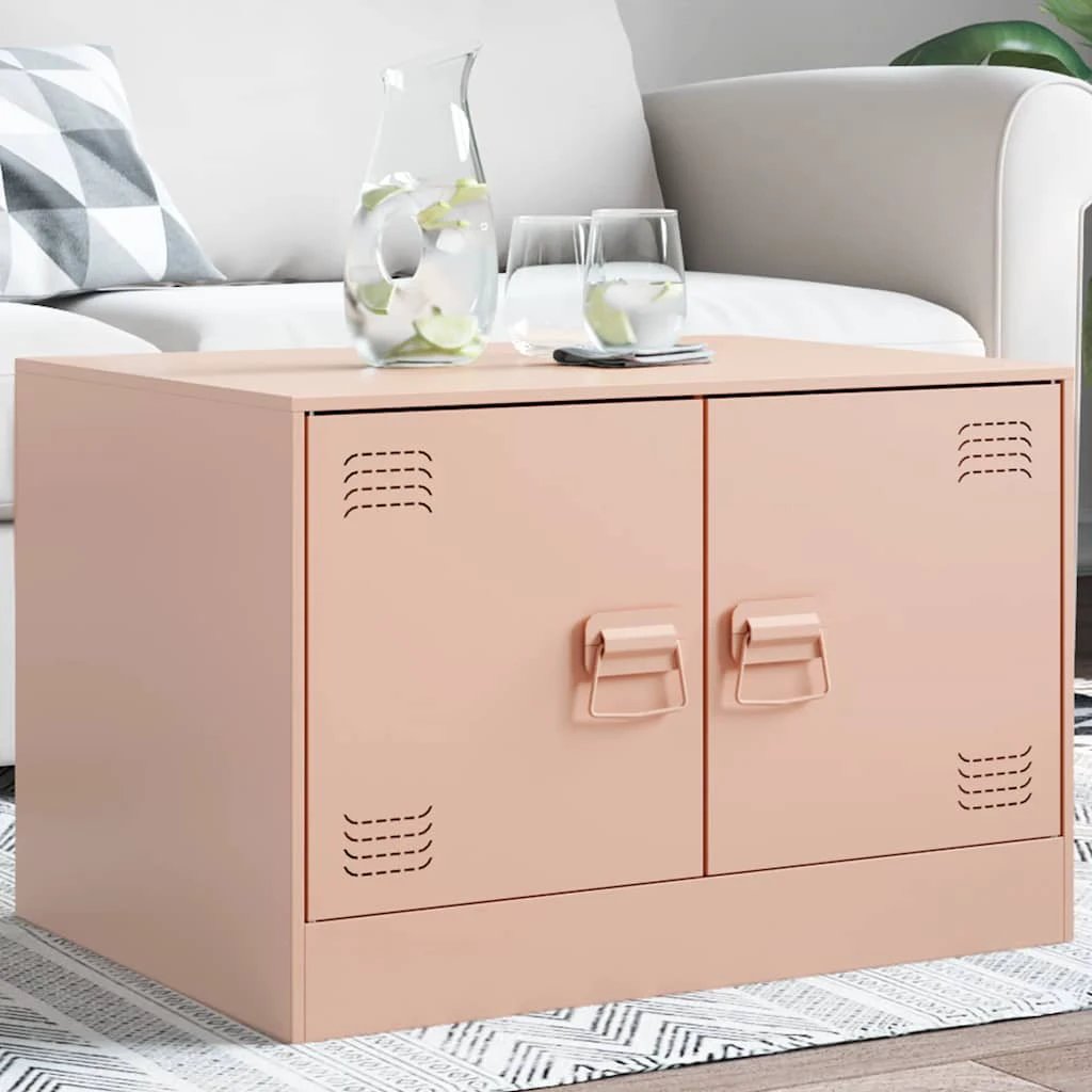 VidaXL Coffee Table 67x50x44 cm Steel Frame With Double Doors For Modern Living Room by vidaXL