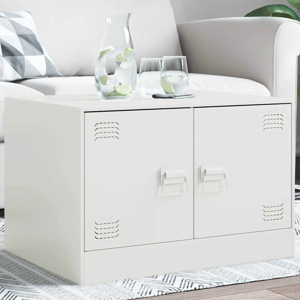 VidaXL Coffee Table 67x50x44 cm Steel Frame With Double Doors For Modern Living Room by vidaXL