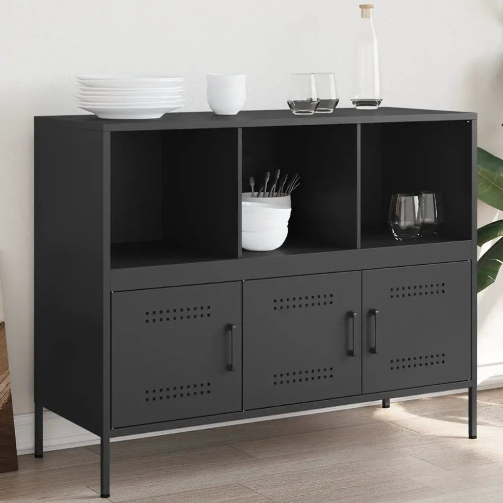 vidaXL vidaXL Sideboard Black 100.5x39x79 cm Steel - Sideboard