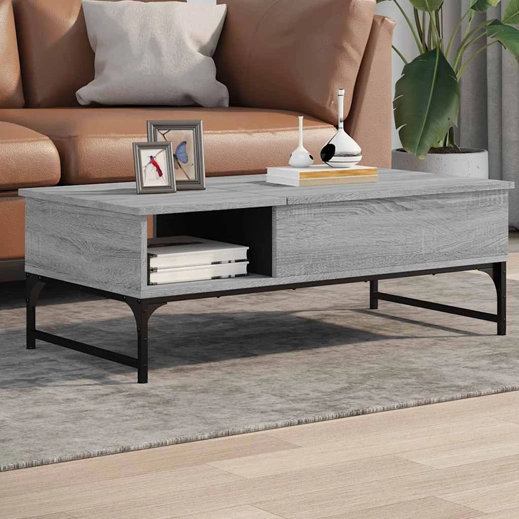 vidaXL vidaXL Coffee Table 100x50x35 cm Engineered Wood and Metal Moisture Resistant Living Room Storage - Coffee Table