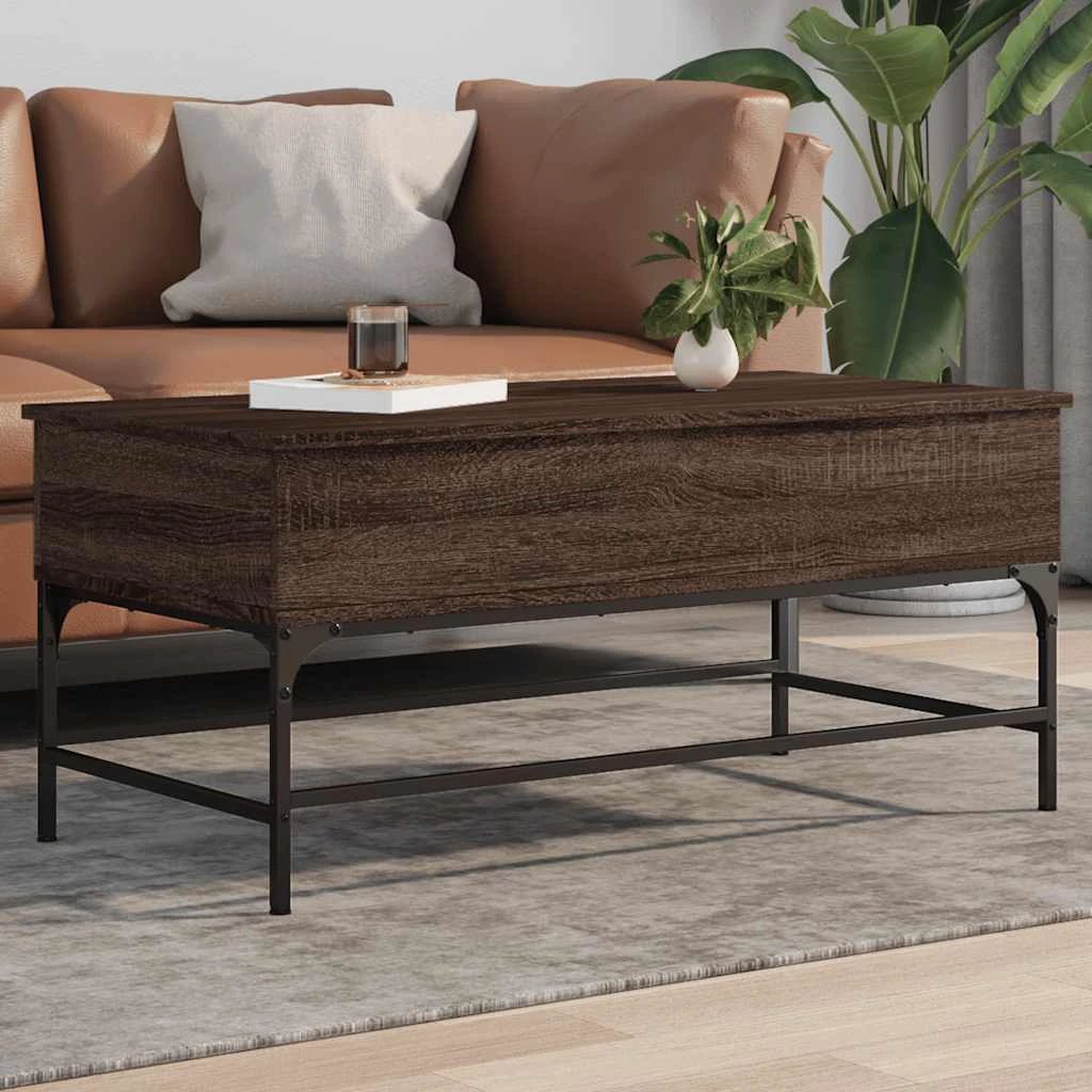 vidaXL VidaXL Coffee Table 100x50x45 cm Engineered Wood and Metal Durable Moisture-Resistant Finish For Living Room Decor - Coffee Table
