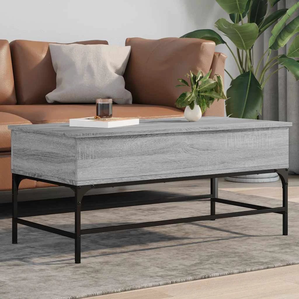 vidaXL VidaXL Coffee Table 100x50x45 cm Engineered Wood and Metal Durable Moisture-Resistant Finish For Living Room Decor - Coffee Table