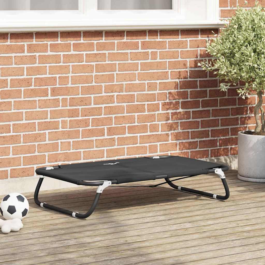 vidaXL Dog Bed Folding Manual Black 90 x 55 x 18 cm Steel - from vidaXL