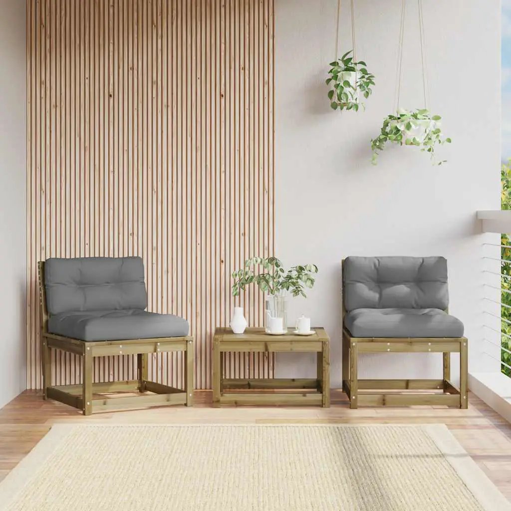 vidaXL vidaXL Garden Sofa | Natural wood | Solid pine wood | Medium | Modular - Garden Sofa Sets