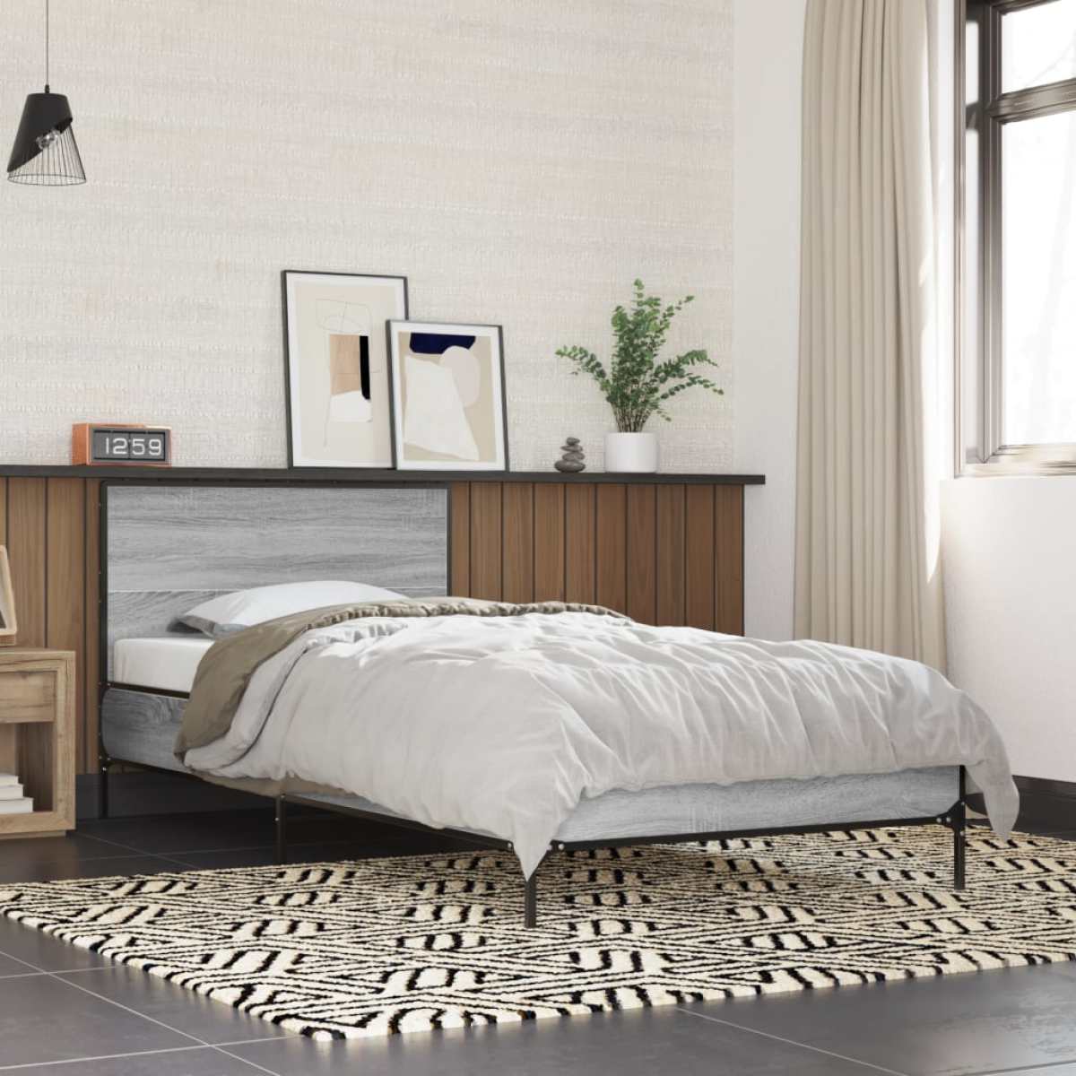 vidaXL Bed Frame without Mattress Black 90x200 cm - from vidaXL