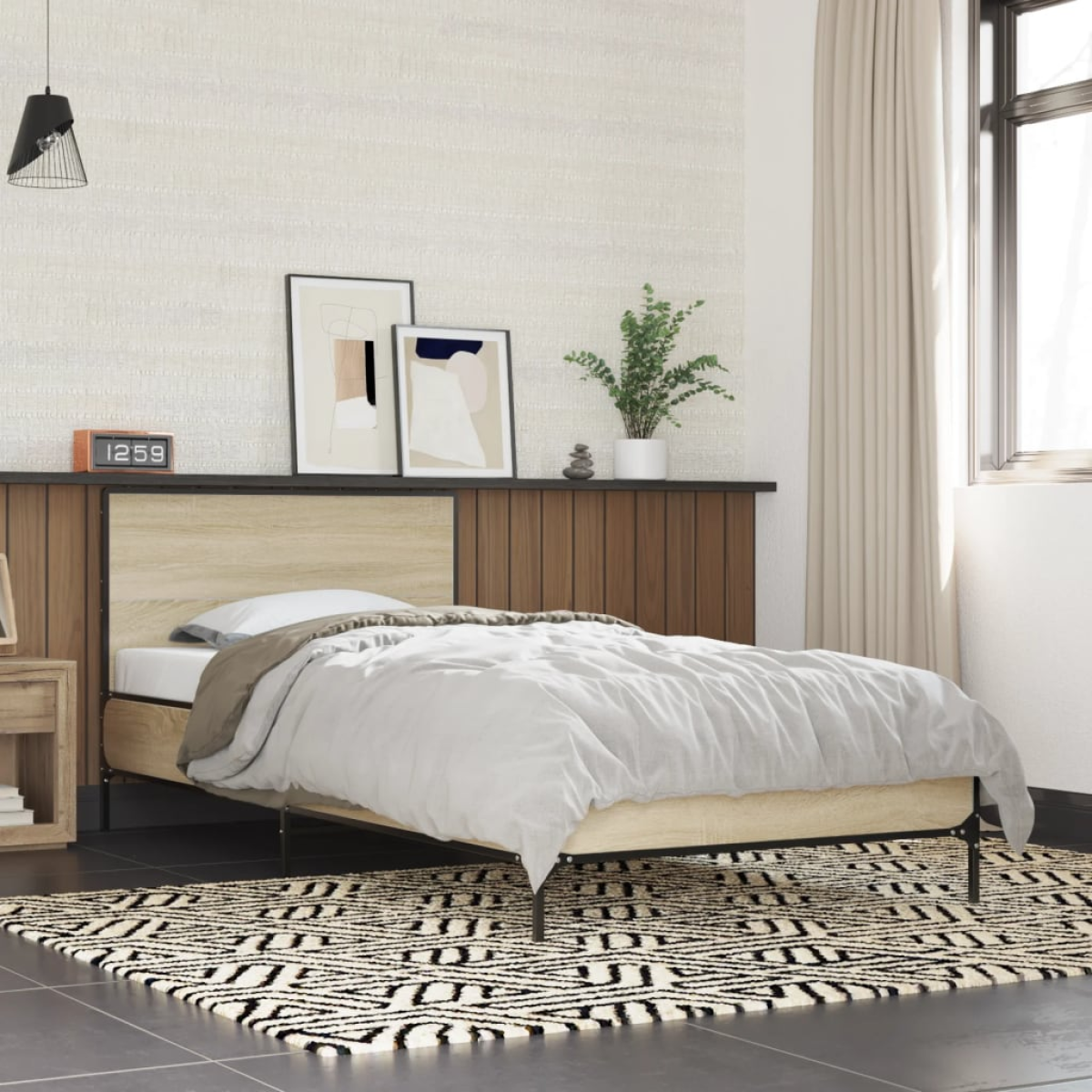 vidaXL Bed Frame without Mattress Black 90x200 cm - from vidaXL