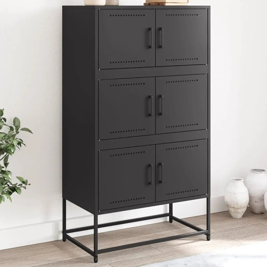 vidaXL vidaXL Sideboard Black 68.5x38.5x123.5 cm Steel - Sideboard