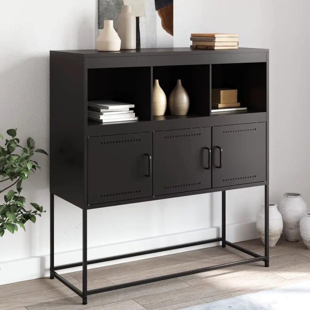 vidaXL vidaXL Sideboard Black 100.5x39x107 cm Steel - Sideboard