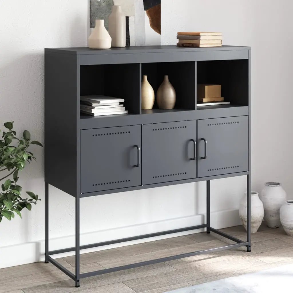 vidaXL vidaXL Sideboard Black 100.5x39x107 cm Steel - Sideboard