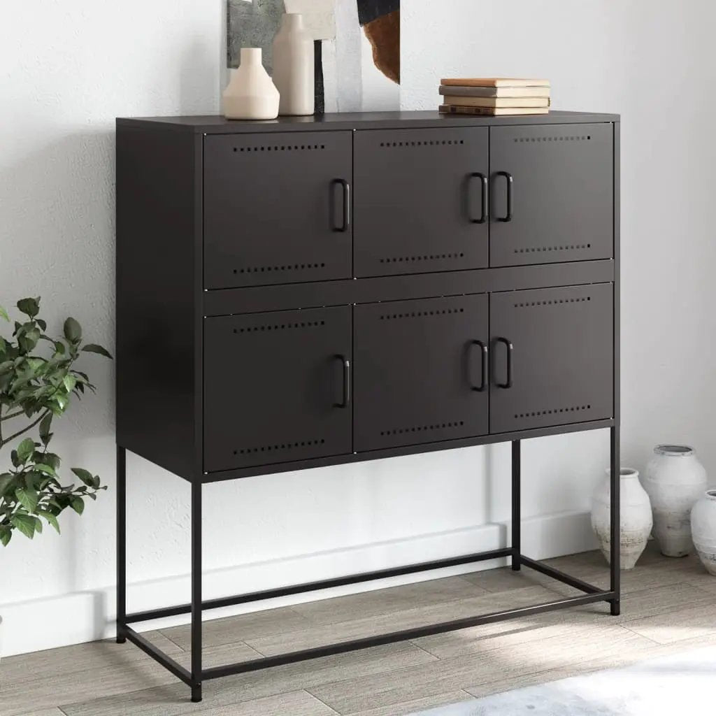 vidaXL vidaXL Sideboard Black 100.5x39x107 cm Steel - Sideboard