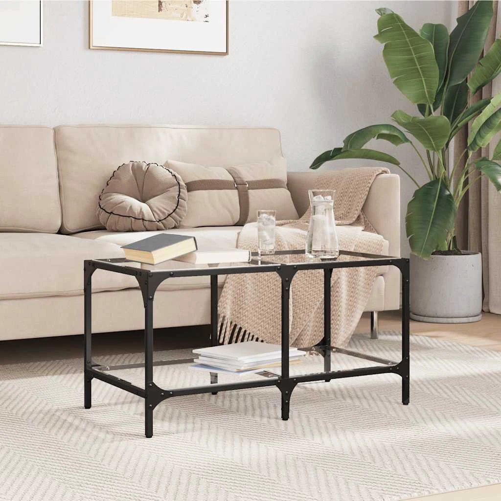 VidaXL Coffee Table 78.5x40x40 Glass Top Living by vidaXL