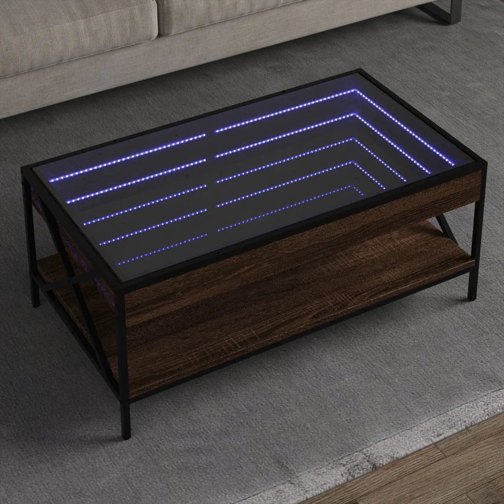 vidaXL Infinity LED Coffee Table 40x40x49 cm With RGB Infinity Mirror For Living Room Modern Home Decor Accent by vidaXL