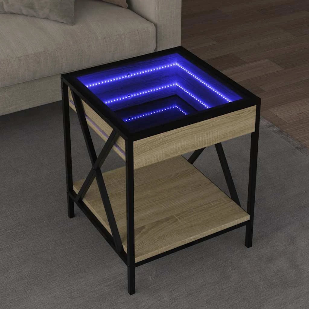 vidaXL Infinity LED Coffee Table 40x40x49 cm With RGB Infinity Mirror For Living Room Modern Home Decor Accent by vidaXL