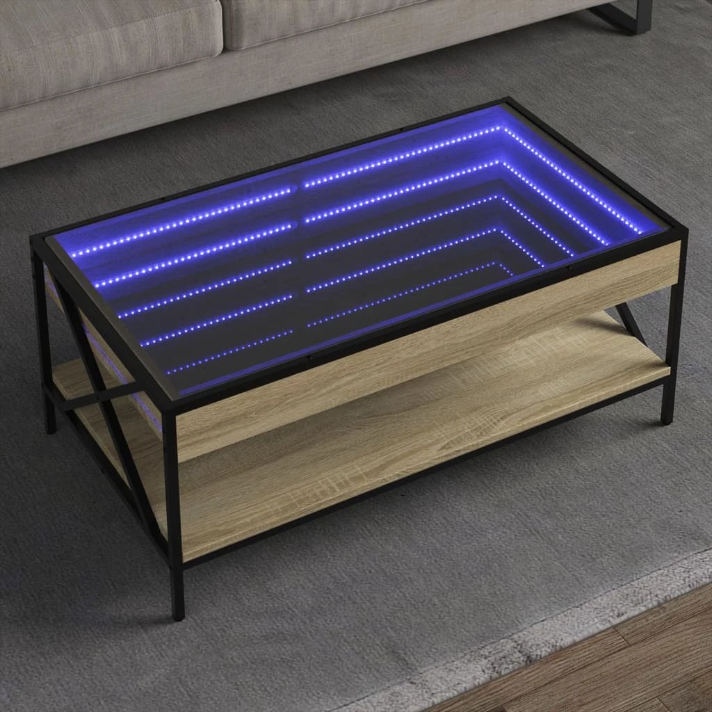 vidaXL Infinity LED Coffee Table 40x40x49 cm With RGB Infinity Mirror For Living Room Modern Home Decor Accent by vidaXL