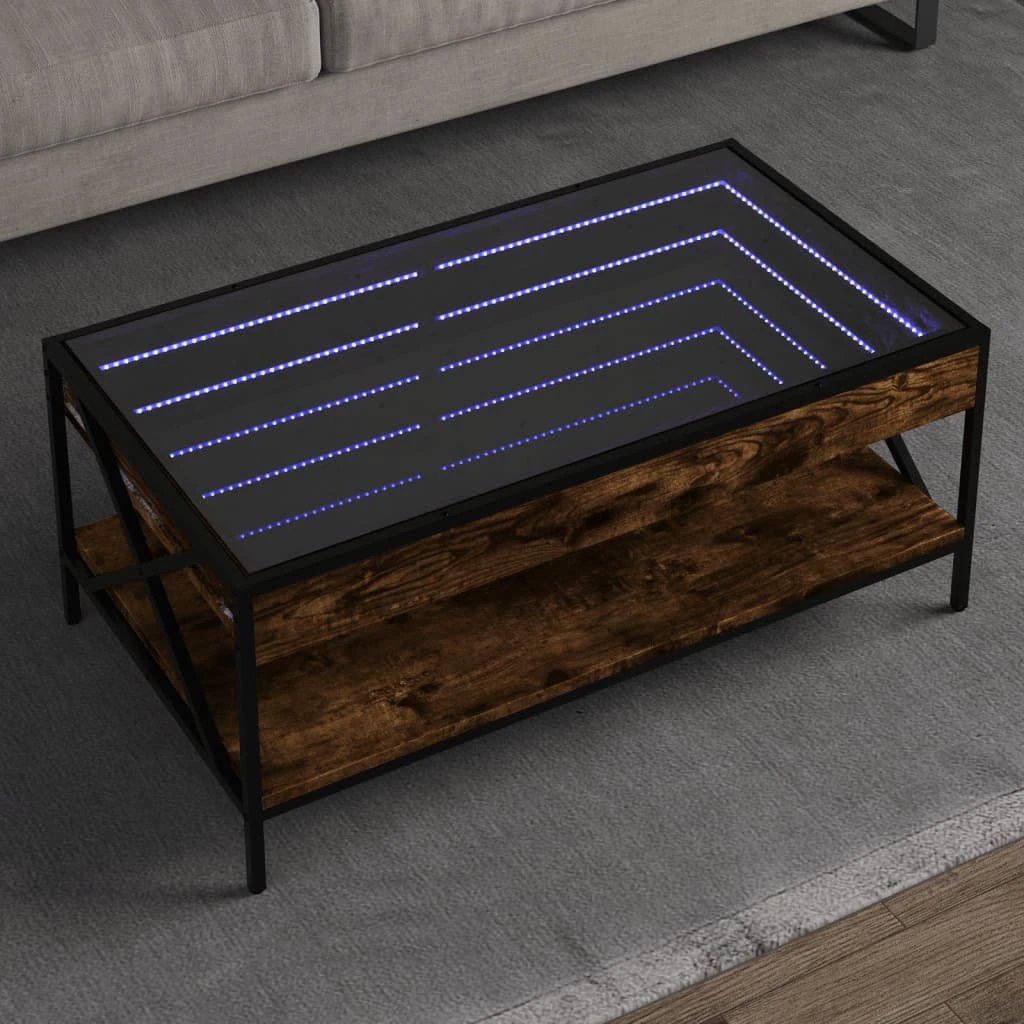 vidaXL Infinity LED Coffee Table 40x40x49 cm With RGB Infinity Mirror For Living Room Modern Home Decor Accent by vidaXL
