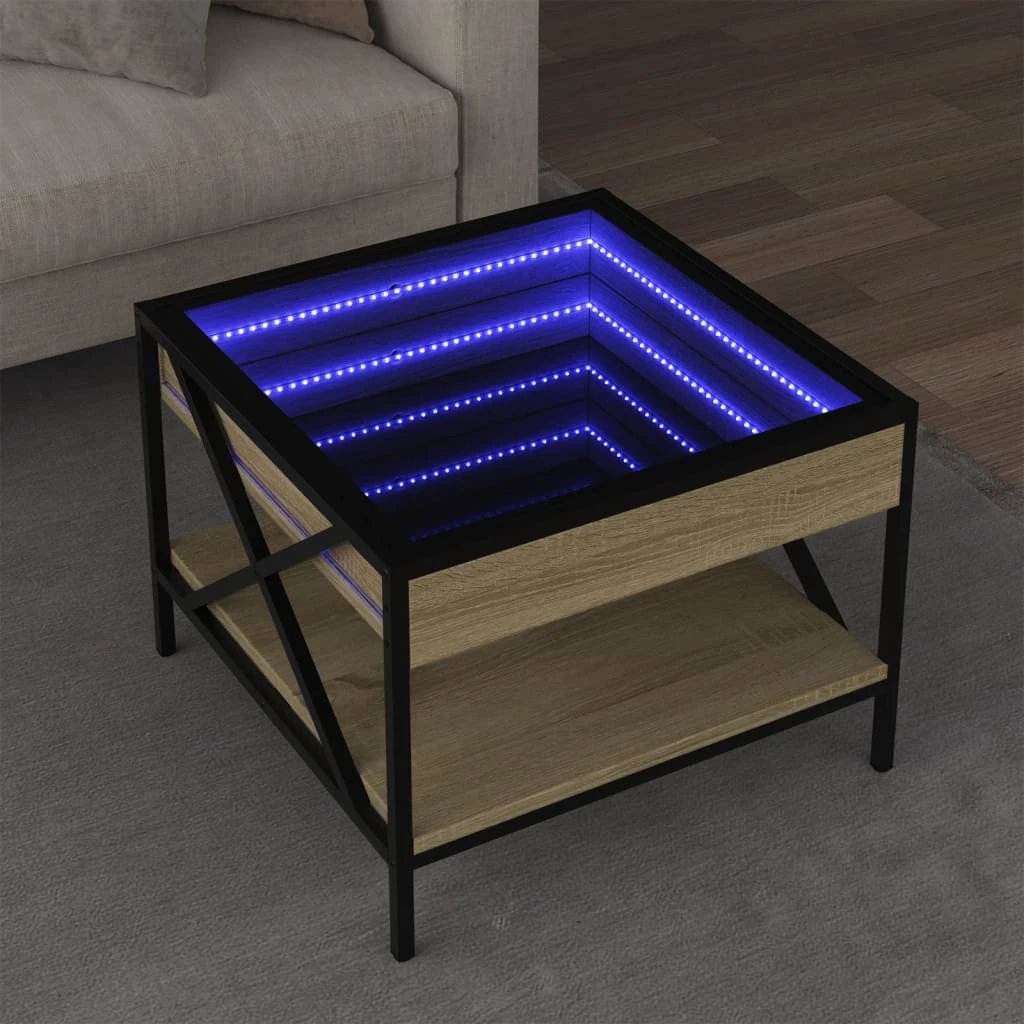 vidaXL Infinity LED Coffee Table 40x40x49 cm With RGB Infinity Mirror For Living Room Modern Home Decor Accent by vidaXL