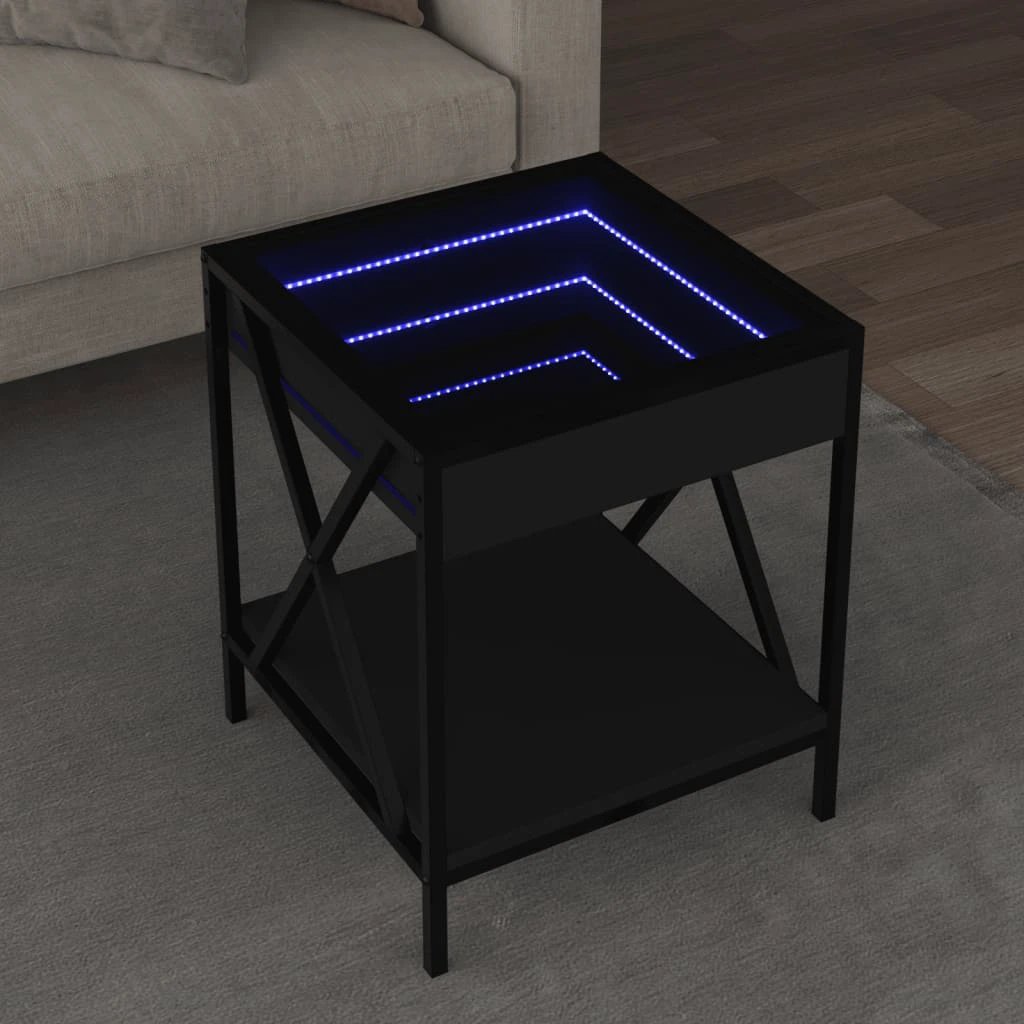 vidaXL vidaXL Infinity LED Coffee Table 40x40x49 cm With RGB Infinity Mirror For Living Room Modern Home Decor Accent - Coffee Table