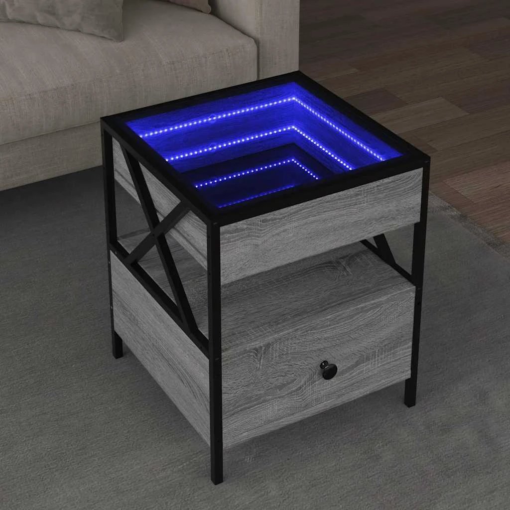VidaXL Coffee Table 50x50x51 cm Infinity LED Mirror RGB Light for Living Room Decor by vidaXL