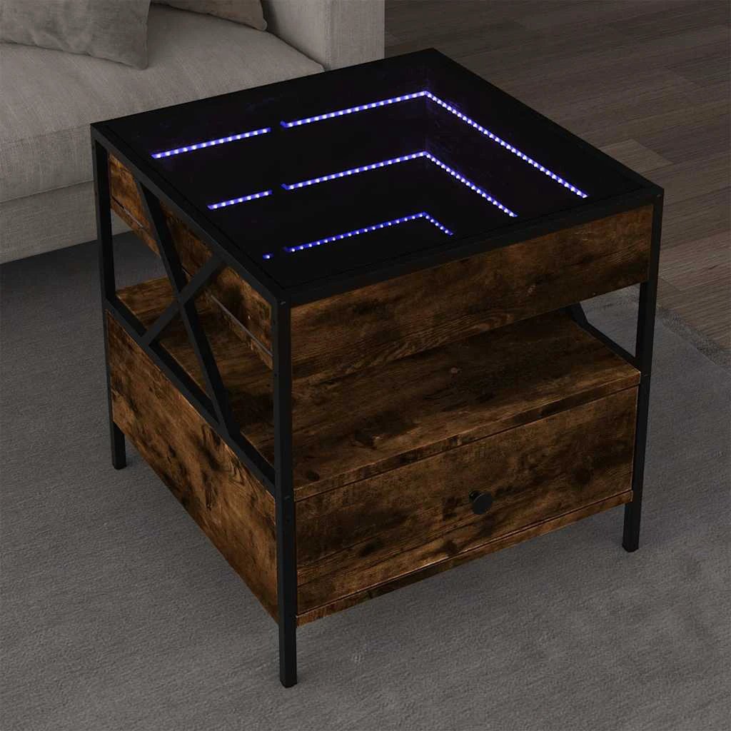 VidaXL Coffee Table 50x50x51 cm Infinity LED Mirror RGB Light for Living Room Decor by vidaXL