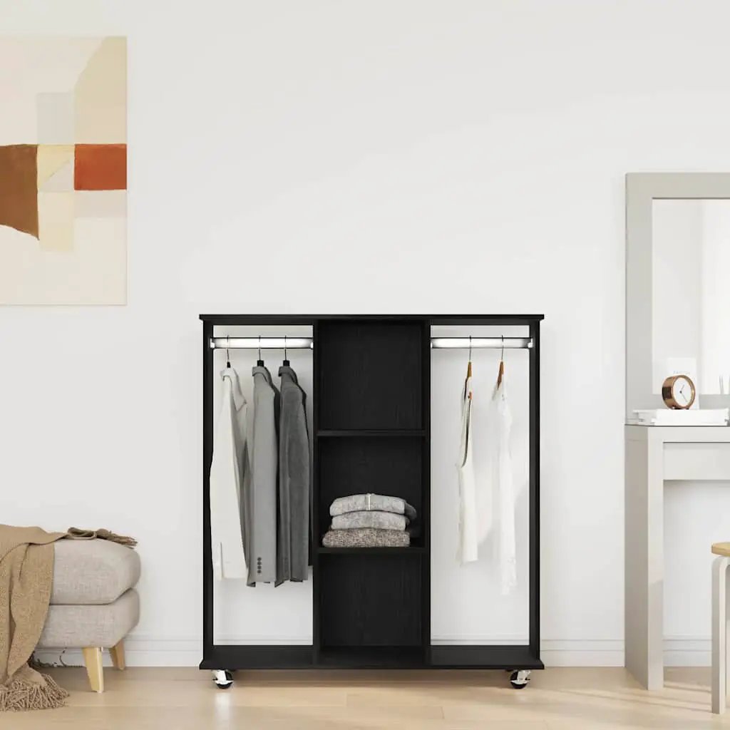 vidaXL vidaXL Wardrobe with Shelf Black oak 102 x 38 x 110 cm Engineered wood - Wardrobe