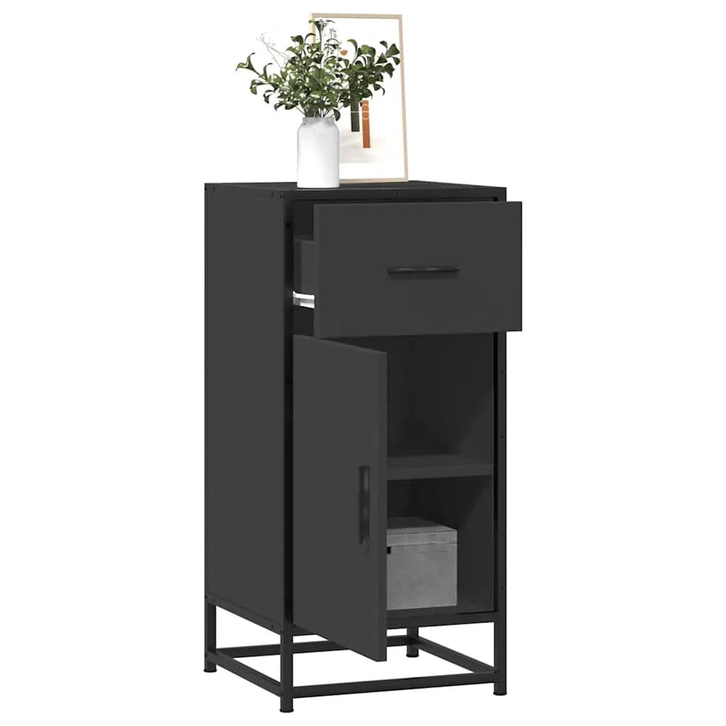 vidaXL vidaXL Sideboard Black 35.5x35x76 cm Engineered Wood and Metal - Sideboard