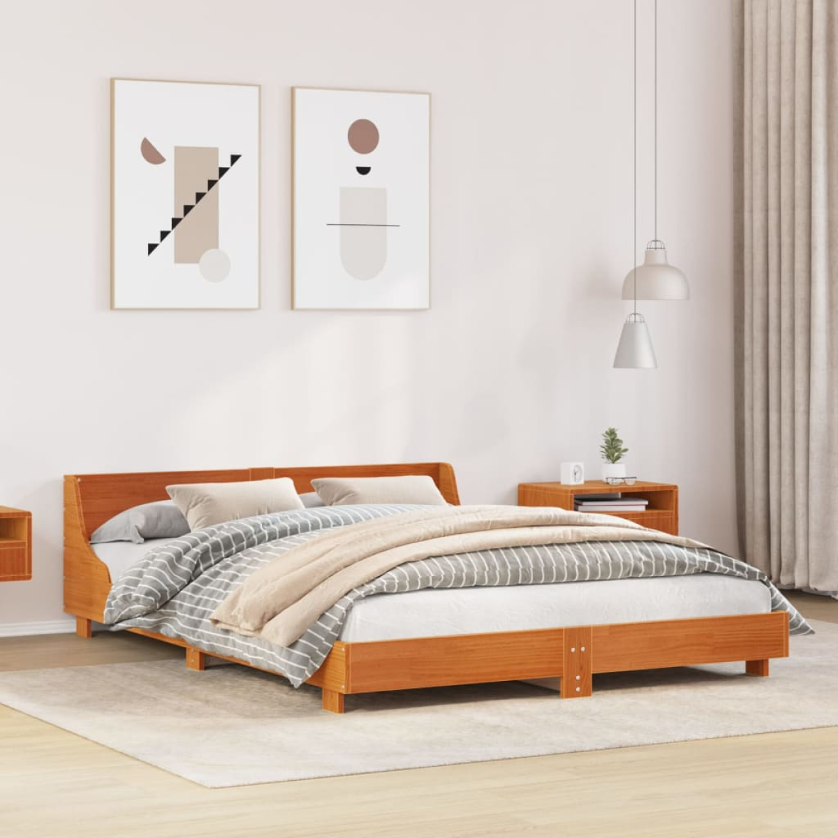 vidaXL Bed Frame without Mattress White 180x200 cm Super King Solid Wood Pine - from vidaXL