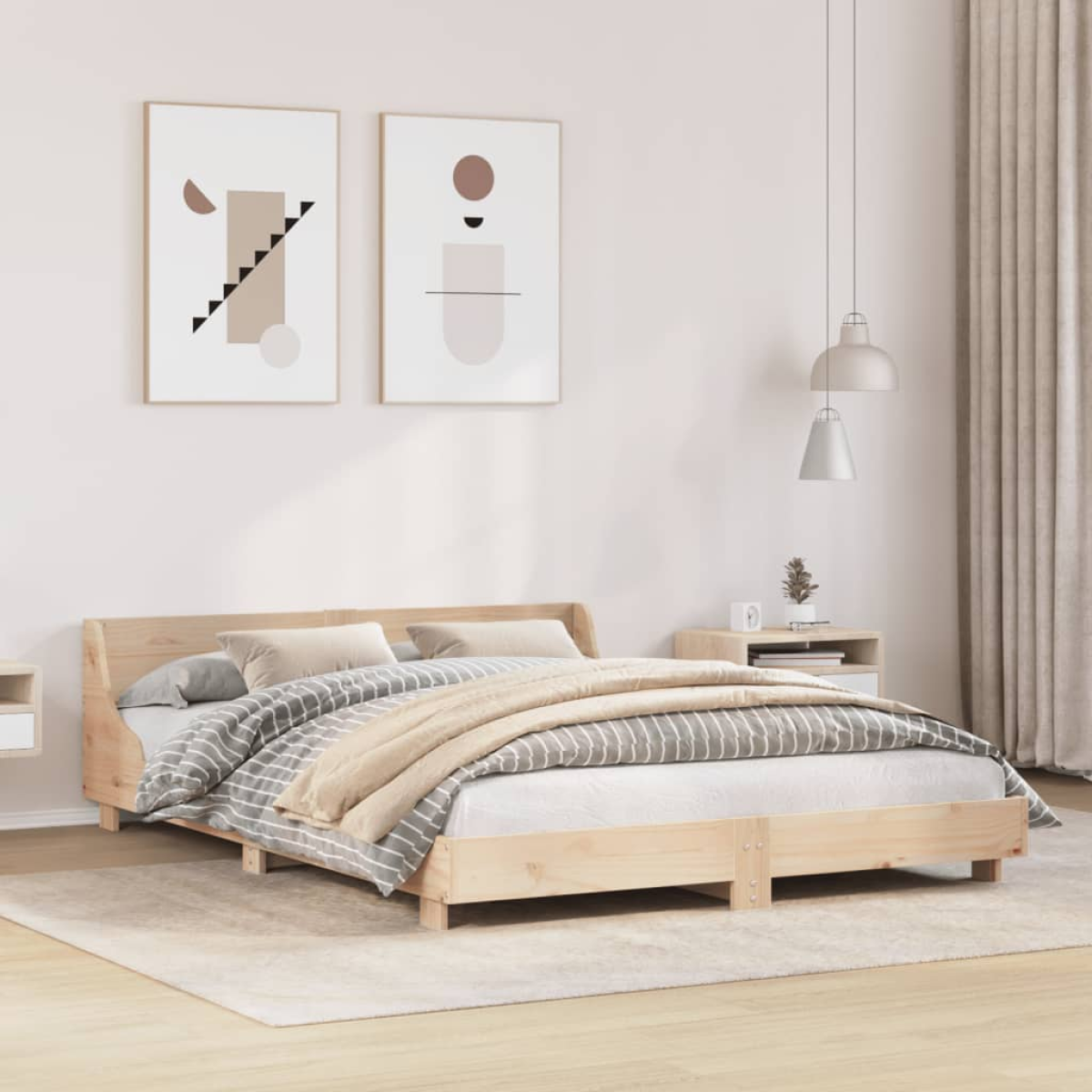 vidaXL Bed Frame without Mattress White 180x200 cm Super King Solid Wood Pine - from vidaXL