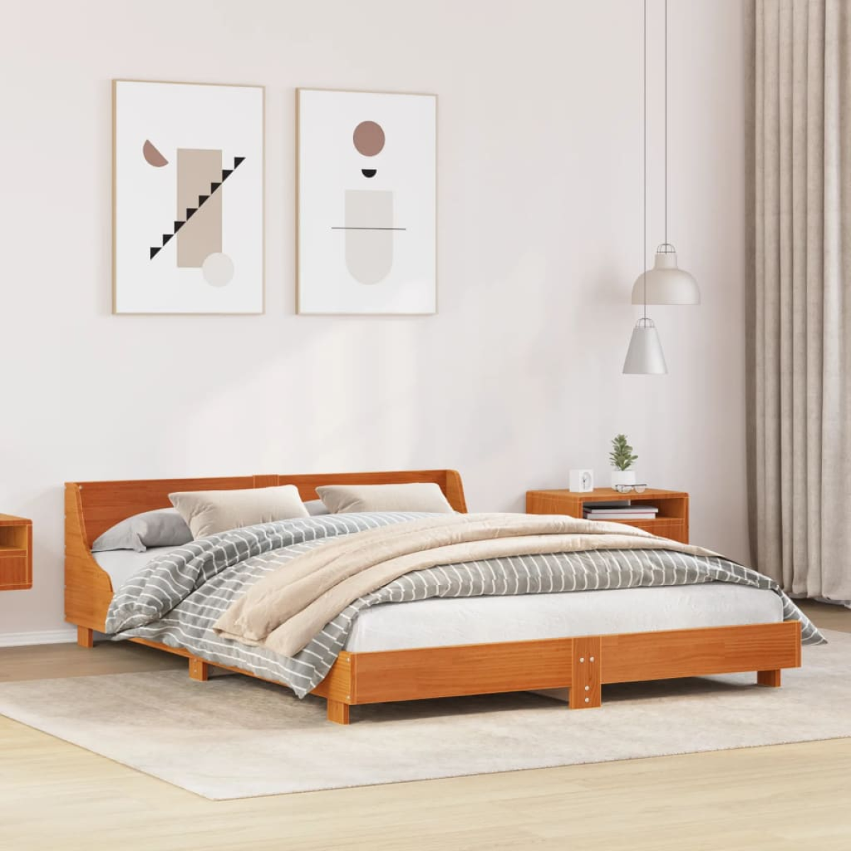 vidaXL Bed Frame without Mattress White 180x200 cm Super King Solid Wood Pine - from vidaXL