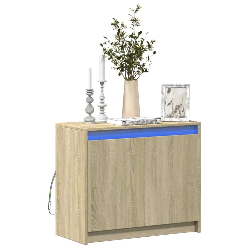 vidaXL vidaXL Sideboard with LED White 72x34x61 cm Engineered Wood - Sideboard